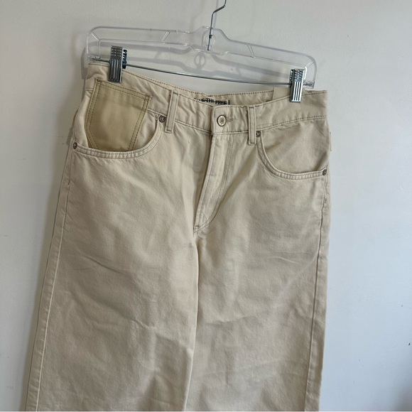 NEW Free People We The Free Waterfalls Baggy Wide Leg Jeans Ivory - Picture 6 of 9